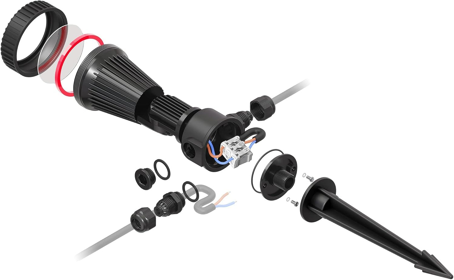 Focus Piqueta Jardí LED GU10 220V Estanc - Il·luminació Exterior Orientable amb Connector IP68