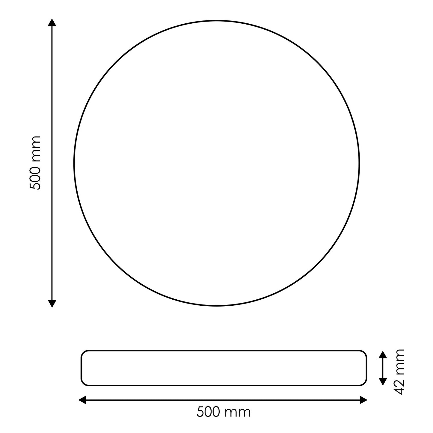 Plafón led superficie circular 50w CCT 500mm