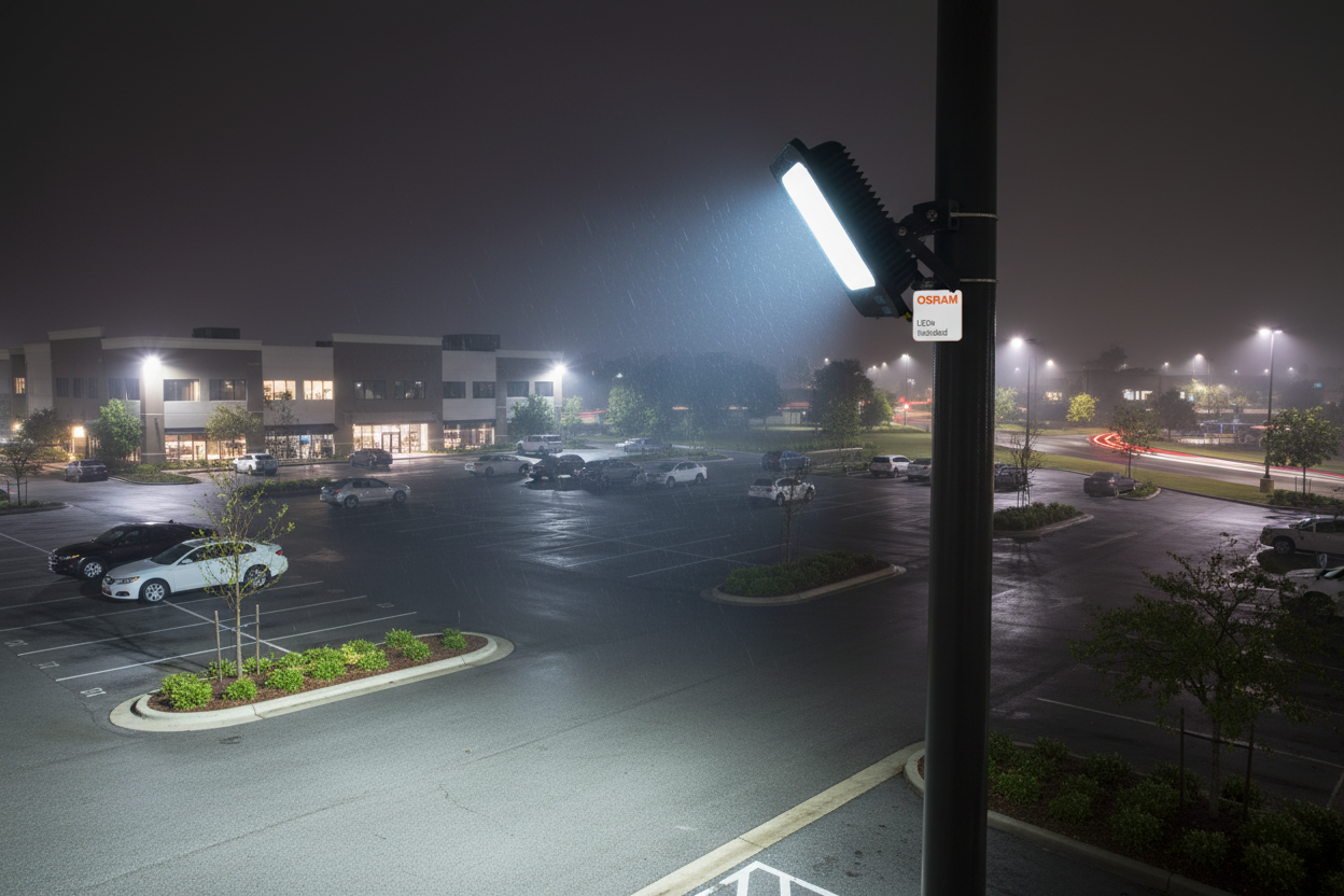 Proyector 150W Osram en aparcamiento