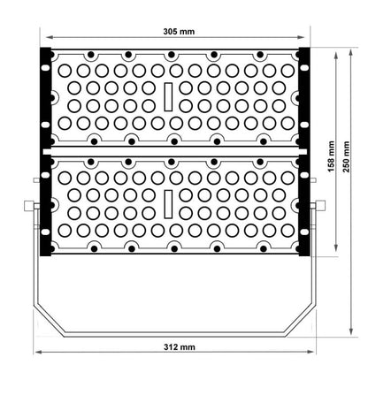 Proyector modular 100w con con un rendimiento de 180Lm/W
Dimensiones  305x155x80mm
Material Aluminio lacado al horno
Ópticas Disponibles: 60º, 25º, Asimétrica 136x78º
Driver PHILIPS XITANIUM
El proyector está disponible con diferentes opciones de ópticas, cada una diseñada para maximizar su eficacia en distintas aplicaciones:
Óptica Focalizada 60º
Óptica Focalizada 25º
Óptica Asimétrica 136x78º