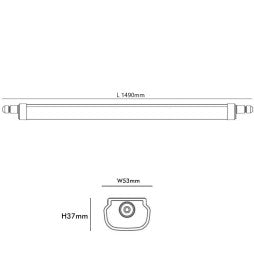 Pantalla estanca "eco" interconectable 45w