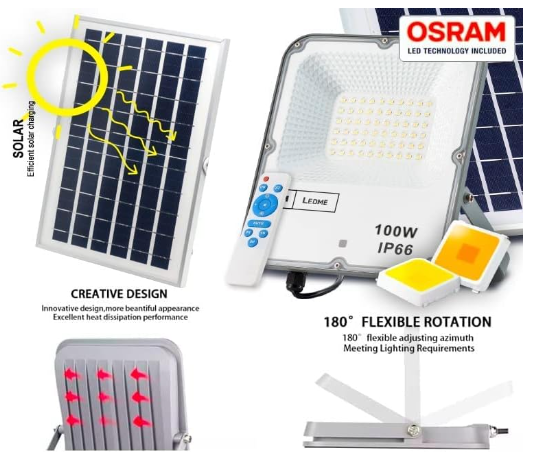 Foco solar 100w