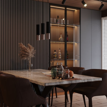 Colgante tubular negro/cobre