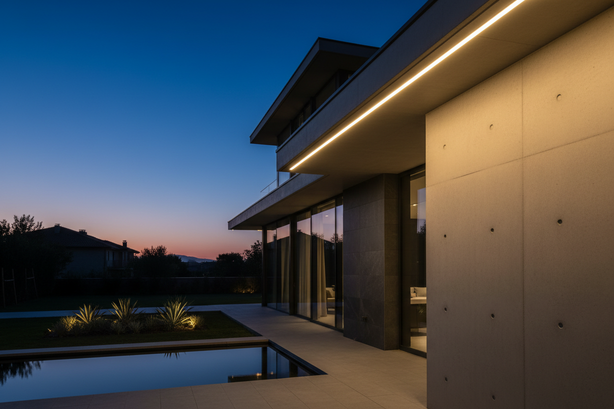 Tira LED exterior en fachada