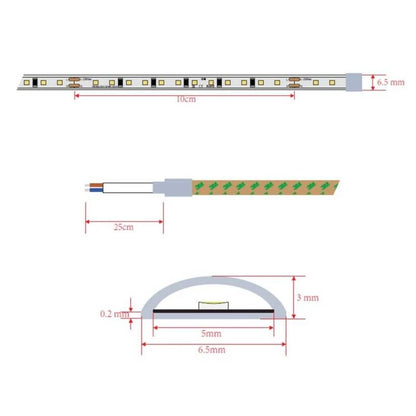 Tira LED 220V Slimline 6,5mm IP65 | Bobina 20mt. | Interior y Exterior