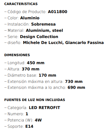 Lámpara sobremesa Tolomeo micro