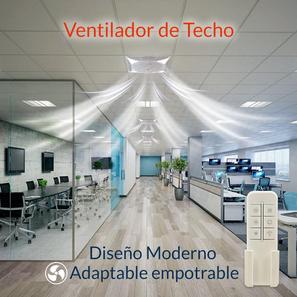 Ventilador techo registrable con luz