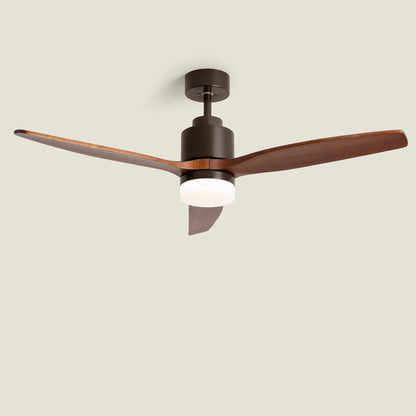 Ventilador sostre amb llum fusta fosca