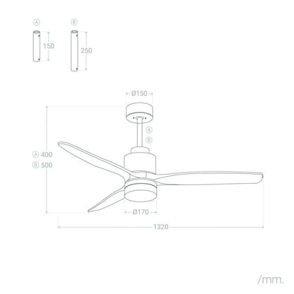 Ventilador sostre amb llum fusta fosca