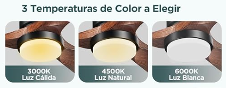 Ventilador techo con luz madera oscura